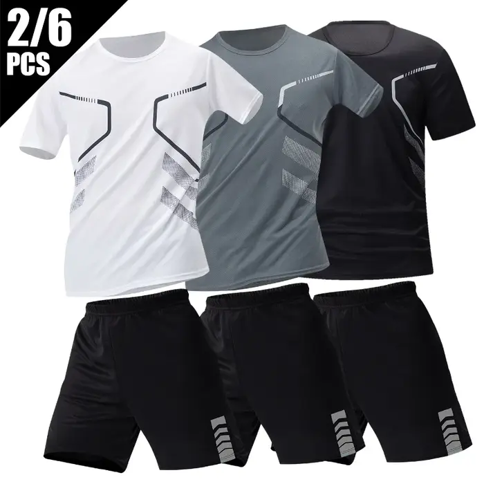 2 ensembles de taille européenne et américaine homme pantalon court à manches courtes costume homme 