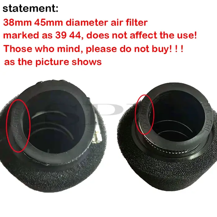 Filtre à air en mousse à col coudé droit et courbé, éponge nettoyante pour cyclomoteur scooter, D343