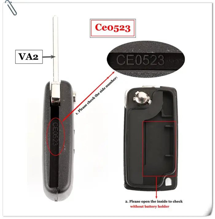 Jingyuqin – clé télécommande de voiture à 2 boutons, 434Mhz, pour citroën C4 C5 C6 C8 Xsara Picasso,