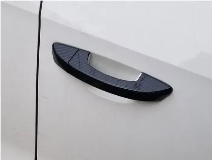 Couvercle de poignée de porte latérale de voiture en Fiber de carbone chromé noir, garniture de styl