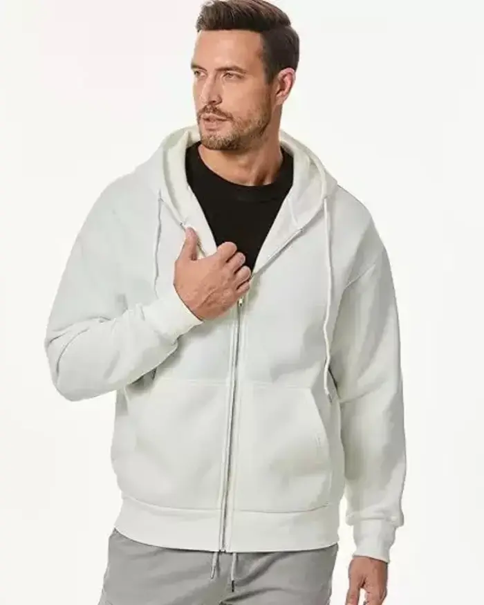 Sweat à capuche à manches longues avec fermeture éclair pour homme, vêtement de sport décontracté, c