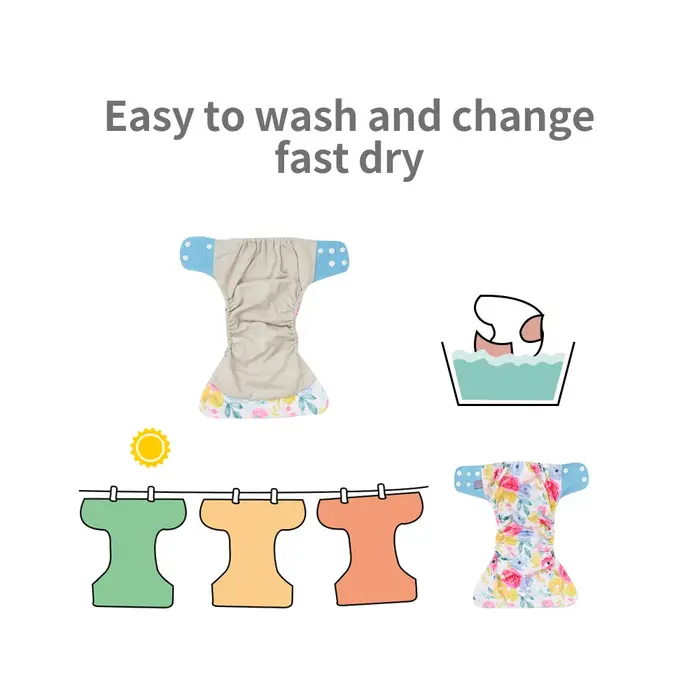 Couches lavables Elinfant pour bébé 3-15 kg tissu maille respirante et extérieur imperméable pour toilettes sans stress occasions spéciales