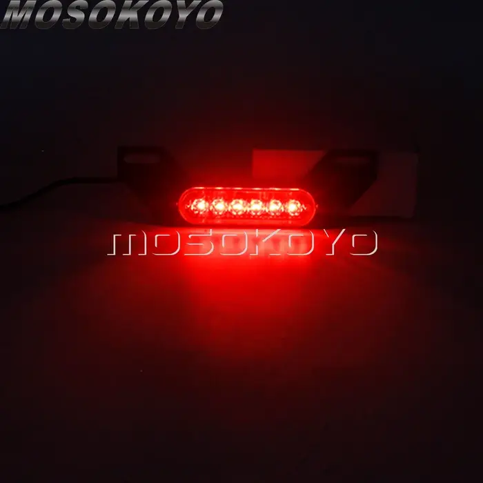 Feu arrière de moto universel LED B6, plaque d'immatriculation, feu auxiliaire, Flash en rafale, feu