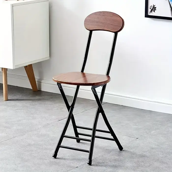 Chaise pliante de Style classique avec siège ovale, Portable, aucun assemblage nécessaire, cadre mét