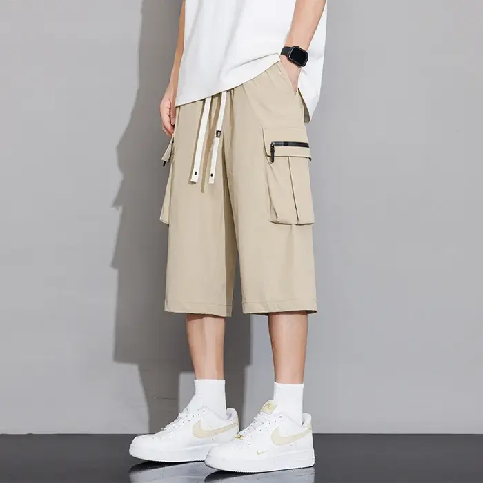 Été mince Style lâche sport décontracté pantacourt été homme Shorts Cargo court-fitting hommes Short
