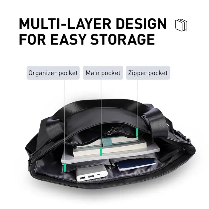 MARK RYDEN Sac fourre-tout pour homme, sac à main pour ordinateur portable hydrofuge avec fermeture 
