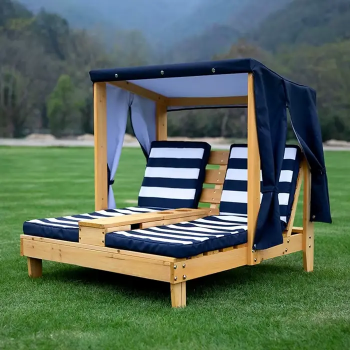 Chaise longue de plage pour enfants-canapé pliable d'extérieur avec dossier, siège Double pour le sa