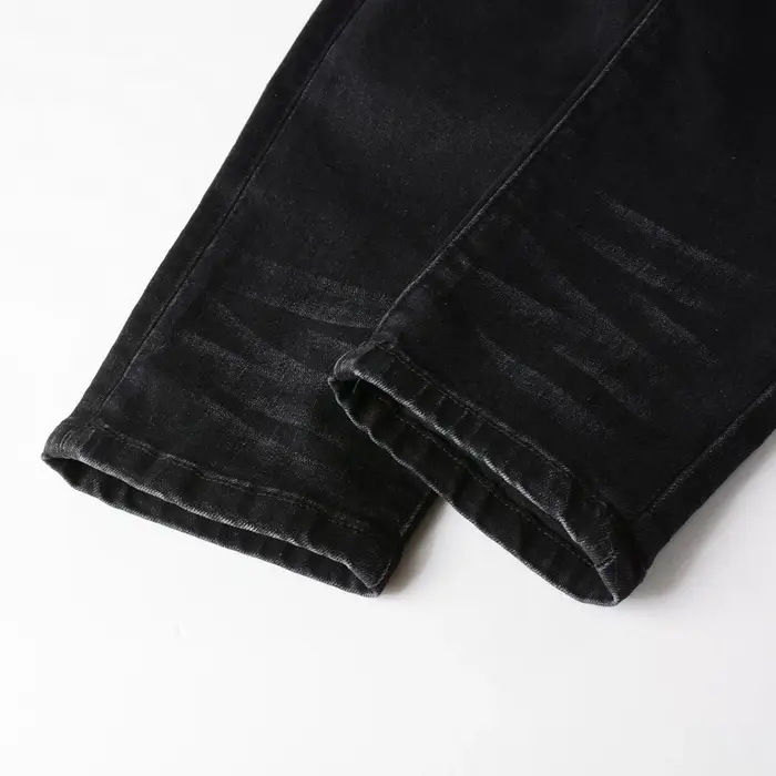 Jean de motard plissé rouge craquelé pour hommes, Streetwear, pantalon en Denim extensible, slim, ef