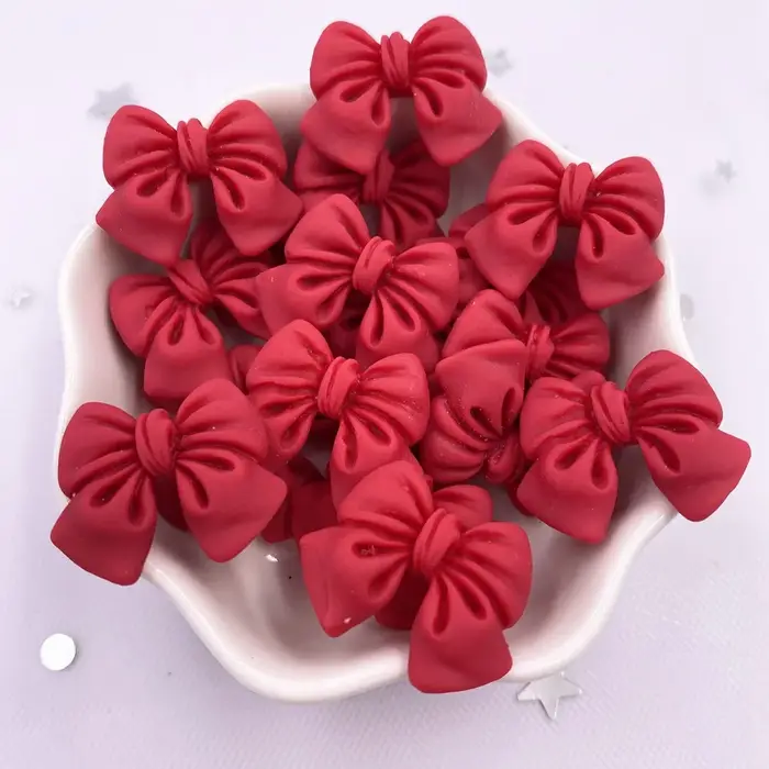 Figurines en résine colorée Kawaii, 20 pièces, nœud papillon de dessin animé, à dos plat, Scrapbook,