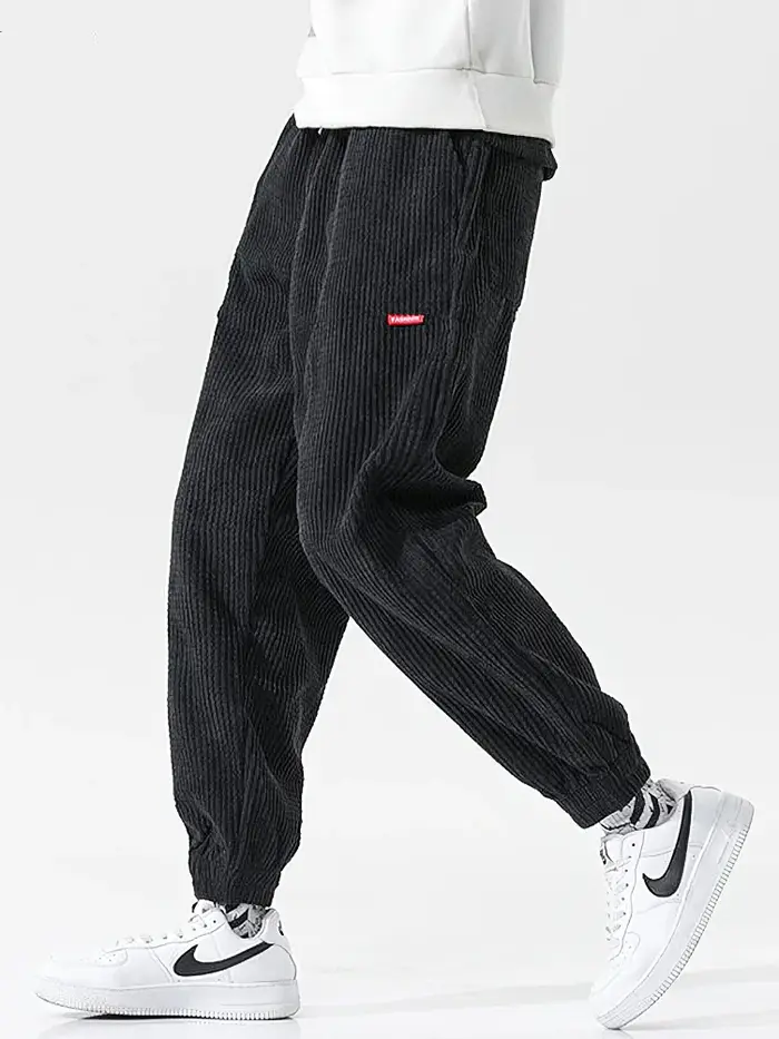 Baggy velours côtelé survêtement pantalon hommes Tech polaire pantalons de survêtement homme automne