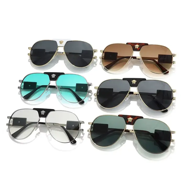 Lunettes de soleil d'aviation classiques pour femmes, marque de styliste, décoration de tête de béta