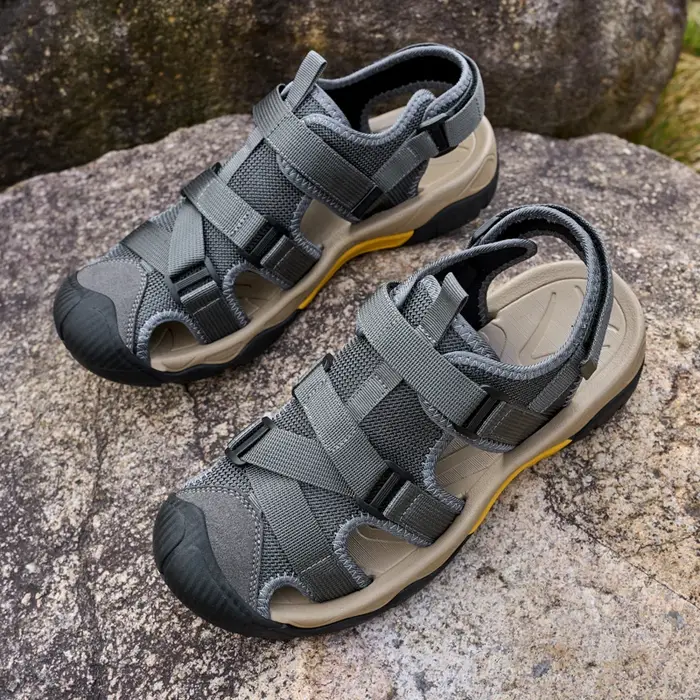 Sandales en maille respirante pour hommes, chaussures de plage et de marche en plein air, légères, c