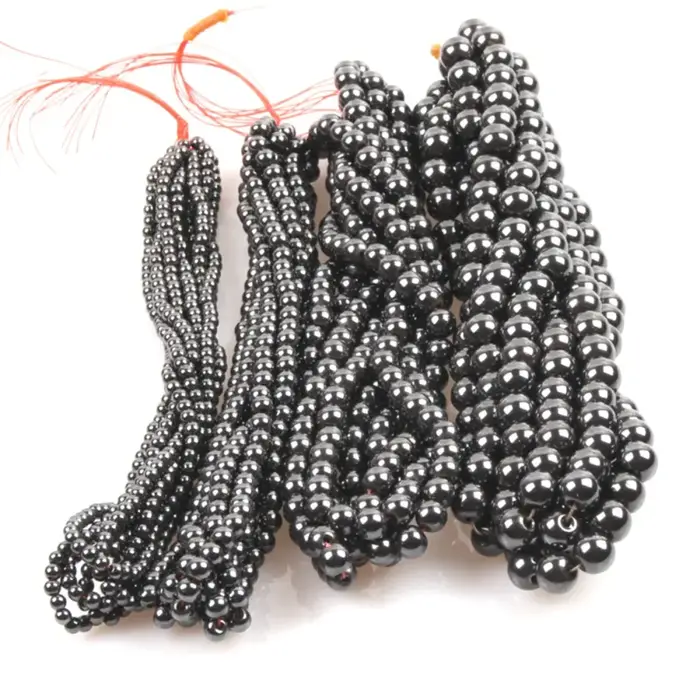 Pierre naturelle magnétite hématite perles en vrac pierre biliaire noire magnétique pour les femmes 