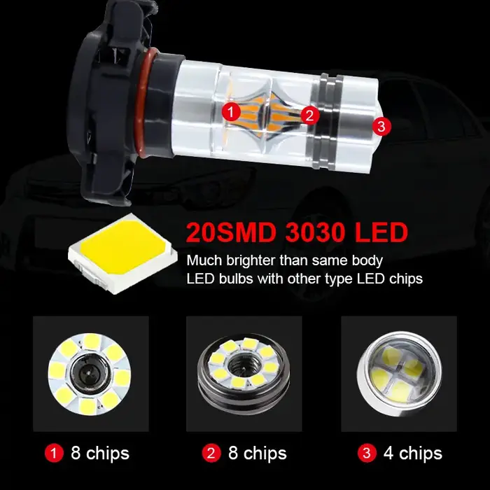 2 pièces CANBUS H16 5202 PS19W ampoule LED pour AUDI A3 8P 2008-2013 feux de jour LED ampoule DRL sa