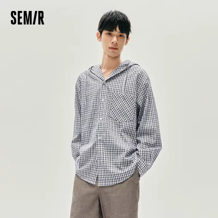 Semir chemise à manches longues hommes vêtements d'extérieur à carreaux léger 2025 automne nouveau h