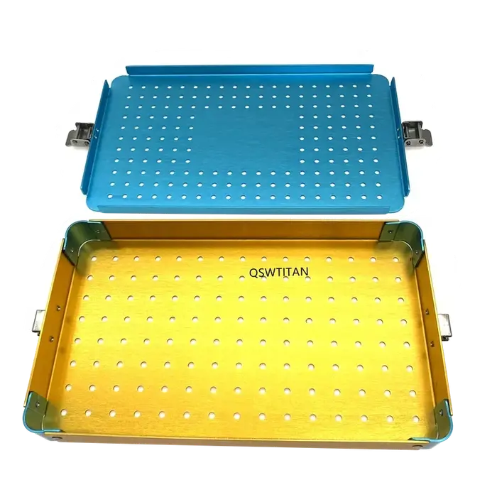 Étui de stérilisation en aluminium pour outils d'instruments chirurgicaux dentaires opthalmiques, bo