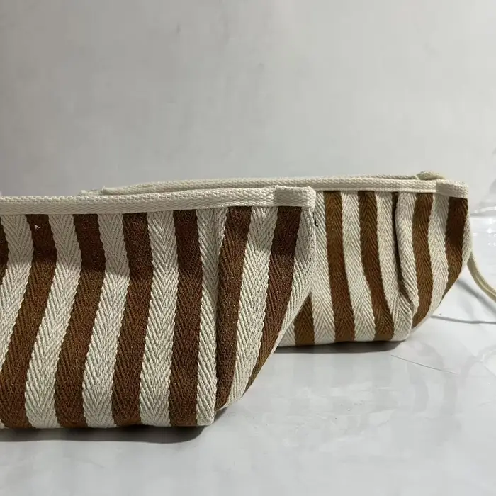 Pochette à fermeture éclair en toile imprimée zèbre – Trousse de maquillage à main et petit sac en t