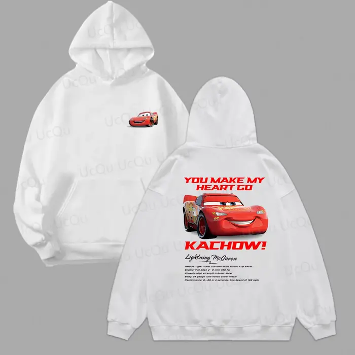 Sweat-shirt Cars Lightning McQueen & Sally pour couple - Vêtements assortis été 2025 en coton