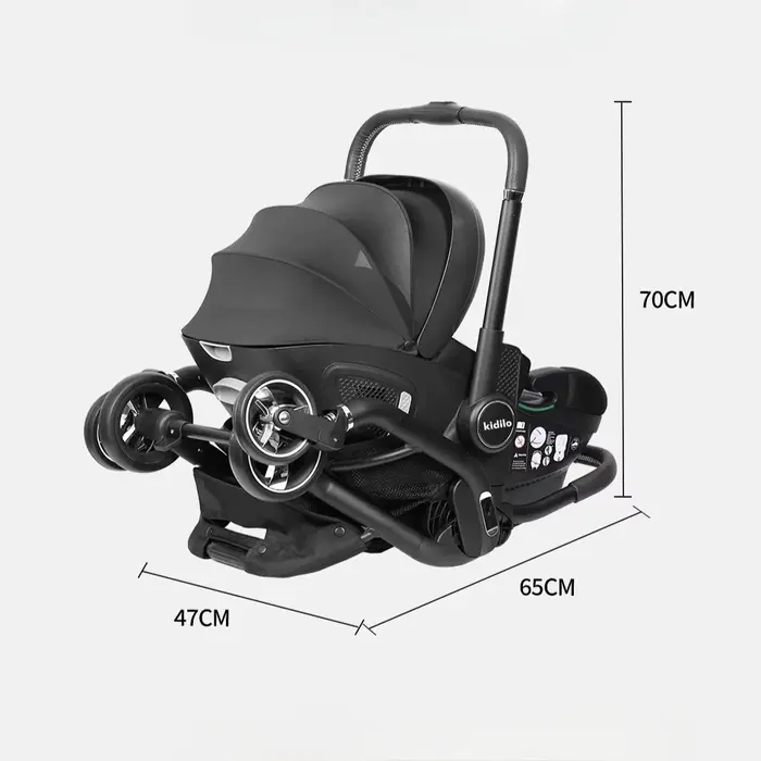 Poussette 3en1 Nouveau-Né Convertible Siège Auto Multifonctionnelle Direction Bidirectionnelle Occasions Familiales Sécurité Confort Elégance Premium