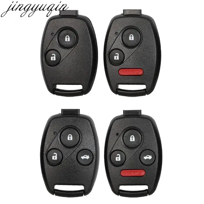 Jingyuqin coque de clé de voiture à distance pour Honda Accord Civic CRV pilote Insight 2/3/4 bouton