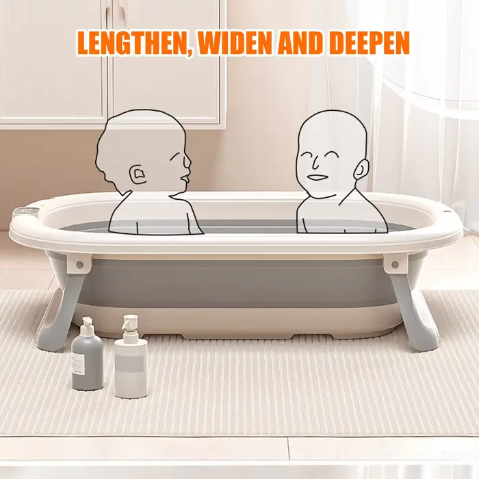 Baignoire bébé pliable avec coussin thermomètre intégré pour bains sécuritaires et confortables occasions naissances et voyages