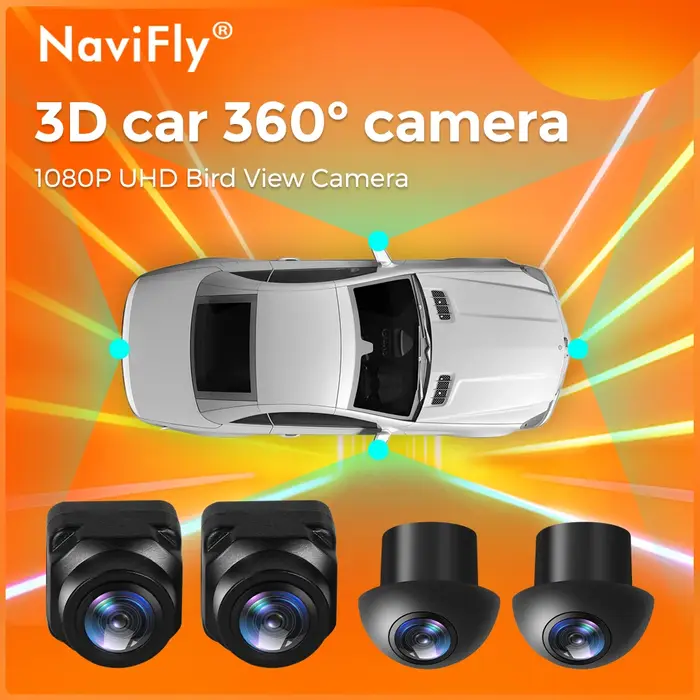 Caméra panoramique surround view 1080p ahd pour vision nocturne et conduite sécurisée pour android auto radio voiture camping-car