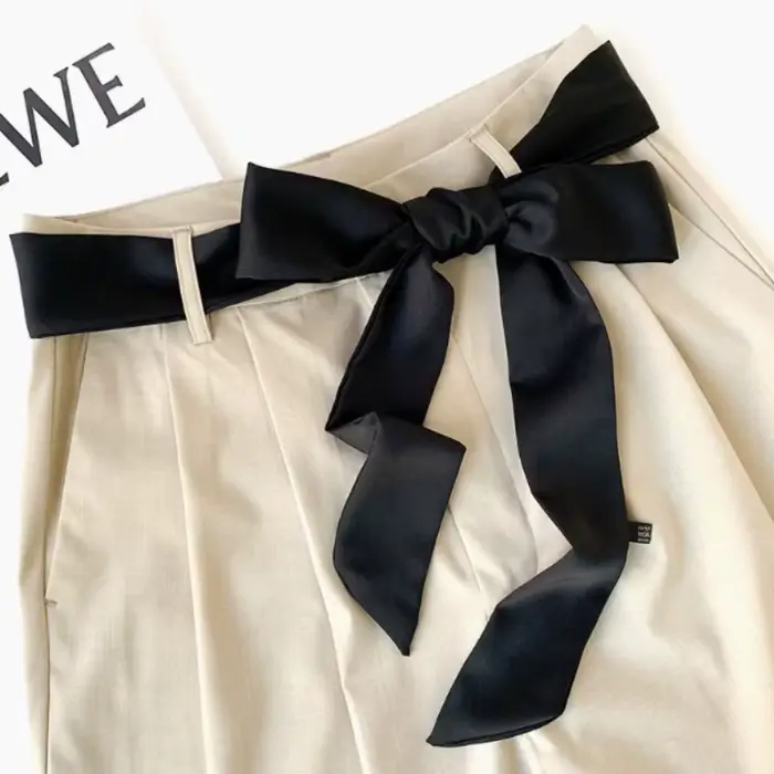 Foulard en mousseline de soie pour femmes, Style coréen, 190x5cm, couleur unie, Long bandeau, bander