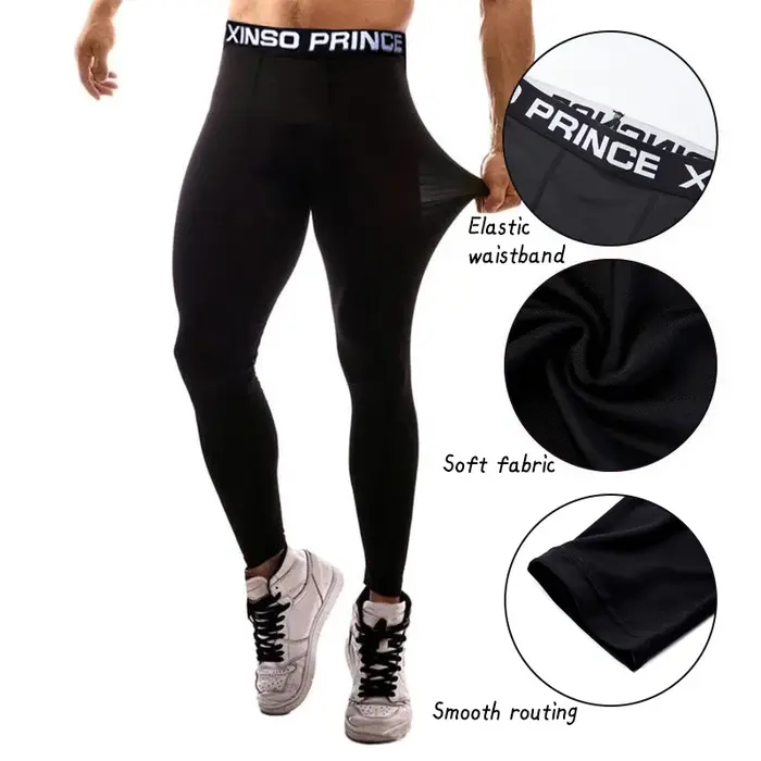 Leggings de sport Pro Fitness pour hommes, basket-ball, entraînement de fond, fjRunning, séchage rap
