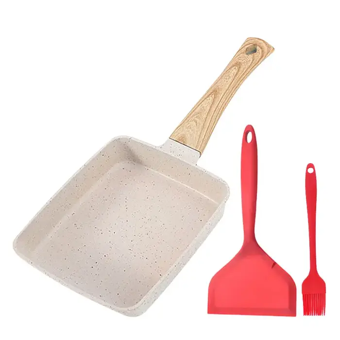 Poêle Tamagoyaki antiadhésive, poêle à œufs pour Omelette japonaise, poêle rectangulaire en rouleau 