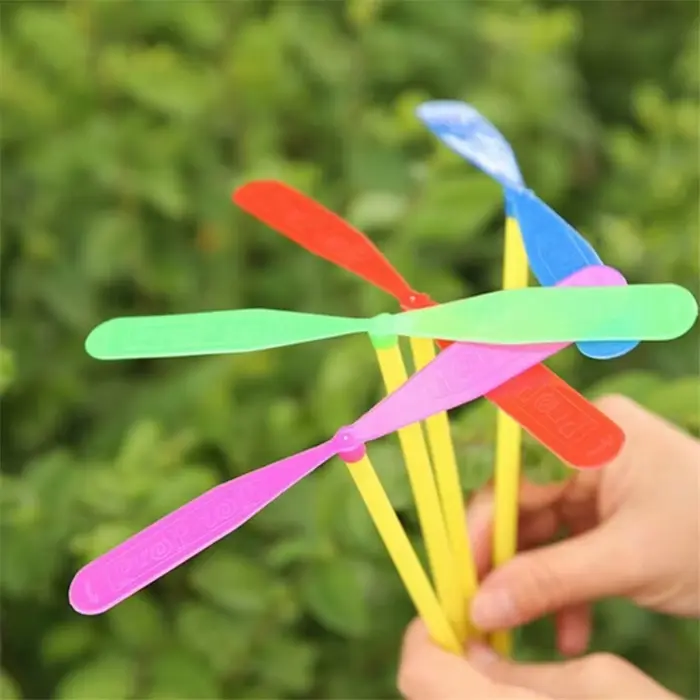 Jouets d'extérieur traditionnels classiques en plastique, 50 pièces, hélice libellule en bambou, jou