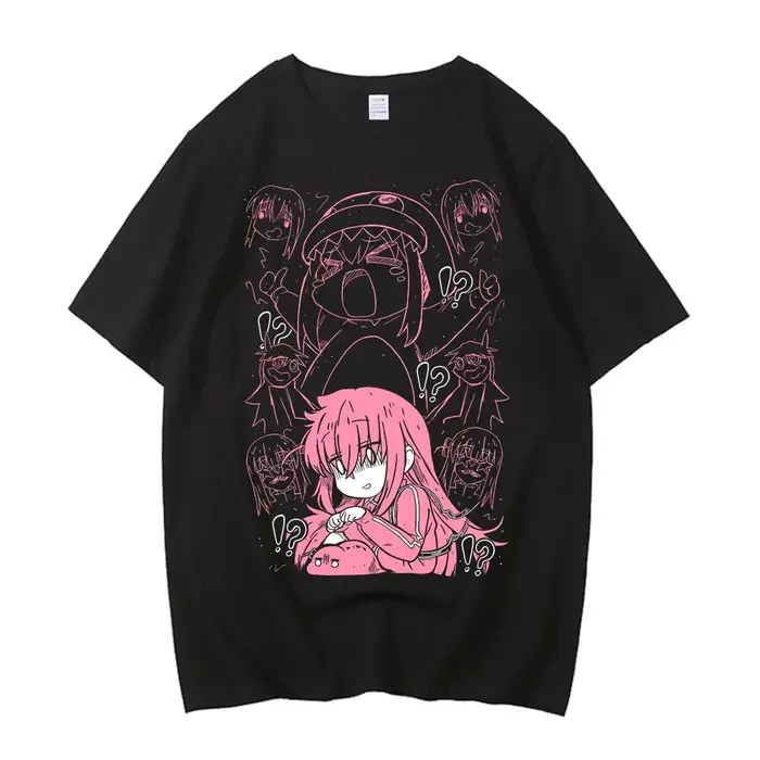 BOCCHI THE ROCK-T-shirt à Manches Courtes en Coton, Streetwear Décontracté de Haute Qualité, Unisexe
