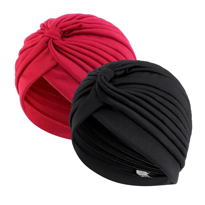 2 pièces/lot Turban extensible tête bonnet couverture torsadé plissé bandeau couleurs assorties couv