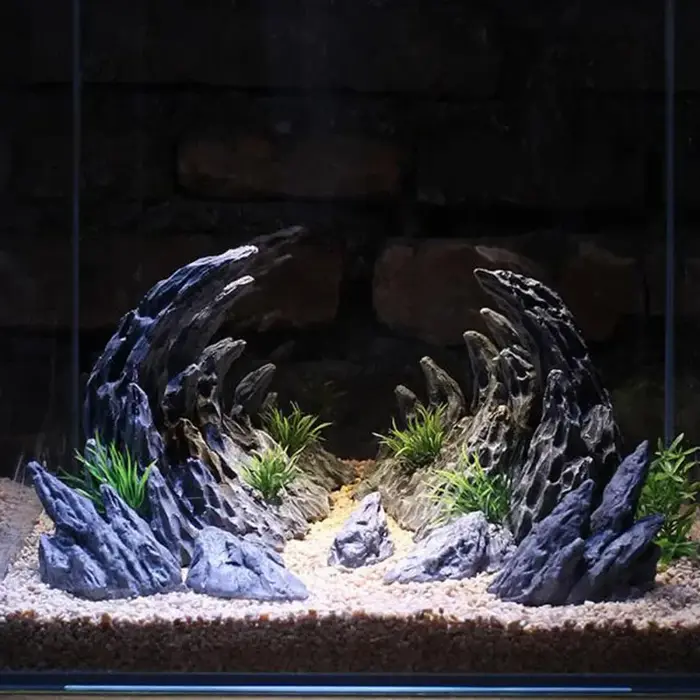 Décoration d'aquarium en résine, simulation de canyon, roches d'acario pour décoration de poissons d