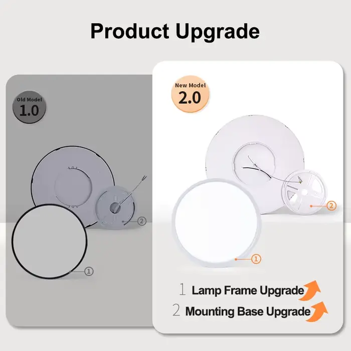 MARPOU 50CM grand plafonnier LED avec télécommande APP intelligente luminaire ultra-mince plafonnier