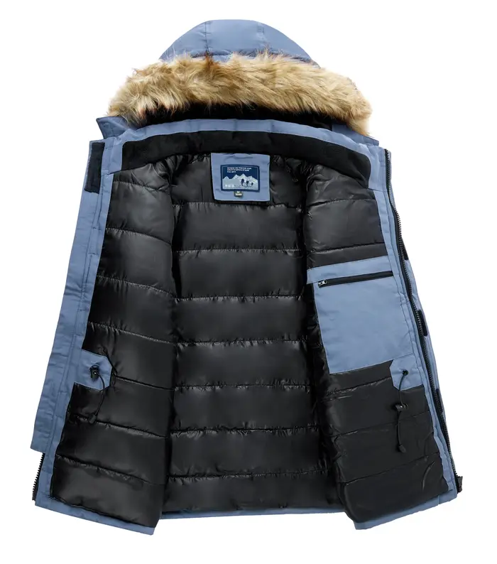 -30 degrés hiver doudoune hommes vers le bas coton Parkas manteau mi-long grand col de fourrure mâle