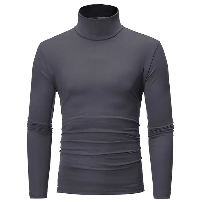 Sous-vêtements thermiques à col haut pour hommes, chemise mince coupe couvertes, t-shirt à manches l