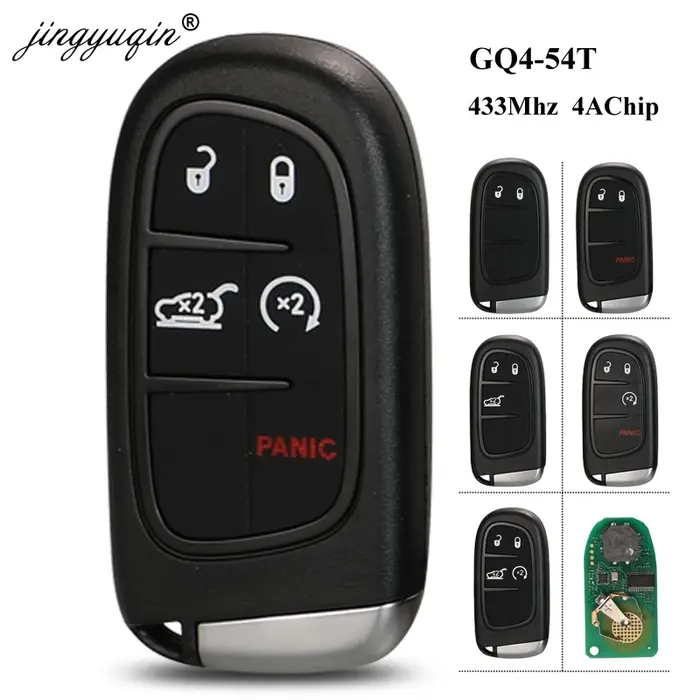 Jingyuqin KeylessGo 433Mhz hitag-aes 4A puce 2/3/4/5 BTN clé intelligente à distance pour Jeep Chero