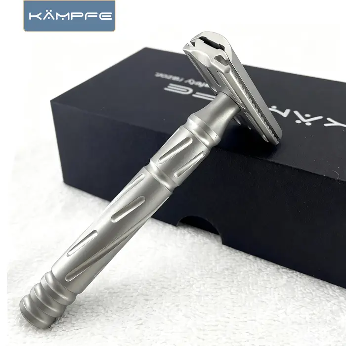 Rasoir de sécurité traditionnel pour homme KAMPFE CNC, double tranchant, en acier inoxydable, pour u