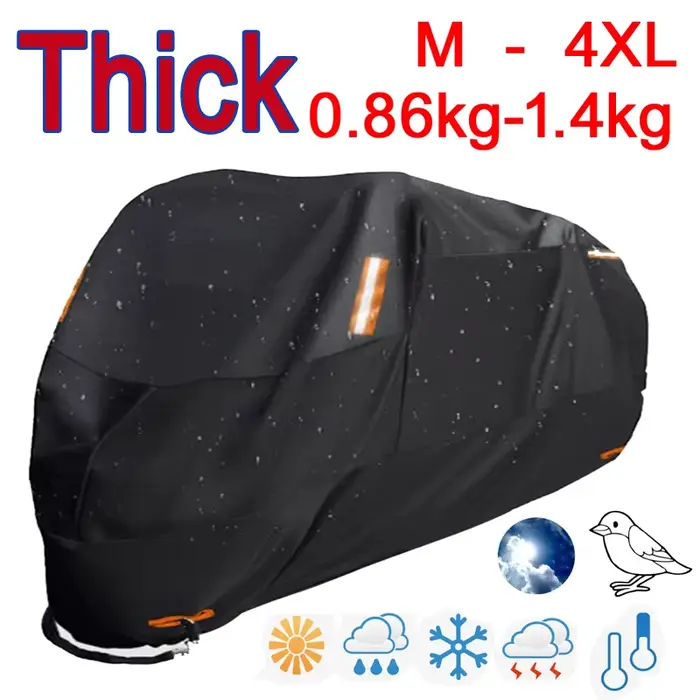Housses de moto épaisses 300D, Design noir, imperméables, pour moteurs, poussière, pluie, neige, pro