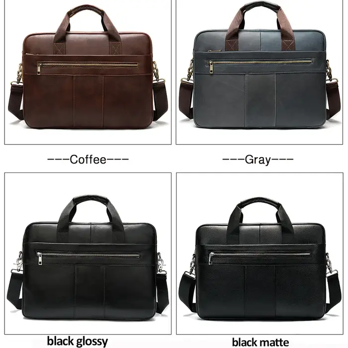 WESTAL – sac en cuir véritable pour hommes, sacoche pour ordinateur portable, mallette pour Document