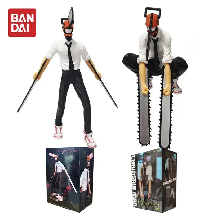 Anime Tronçonneuse Homme Figure Denji 2 Pièces Ensemble Jouets Figurine PVC 14-17cm Collection Cadeau Occasions Spéciales