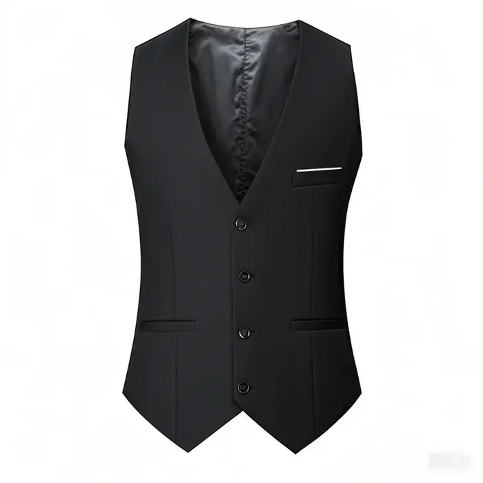 M-7XL printemps/été homme costume gilet sans manches gilet avec taille réglable simple boutonnage co
