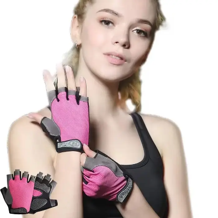 Professionnel salle de sport Fitness respirant anti-dérapant femmes hommes demi doigt été pêche cyclisme gants sans doig