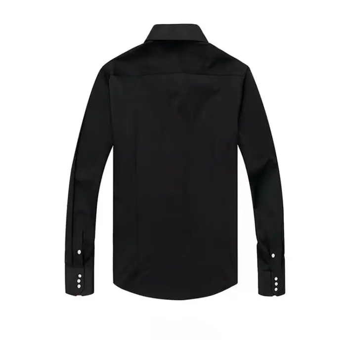 Chemise habillée pour hommes col boutonné formel affaires à manches longues décontracté mode coréenn