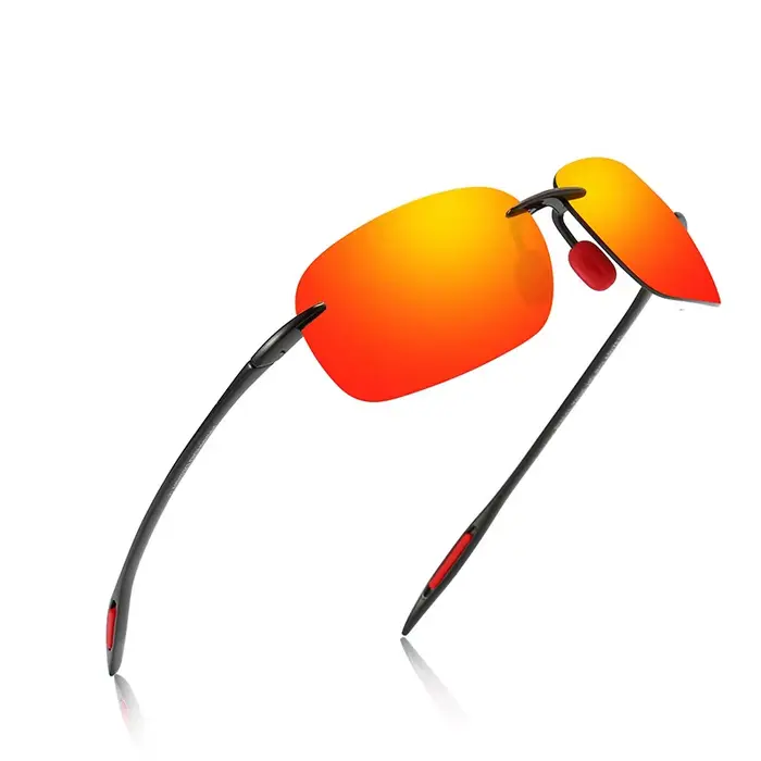 Nouvelles lunettes de soleil polarisées colorées ultra-légères sans cadre pour hommes et femmes maté