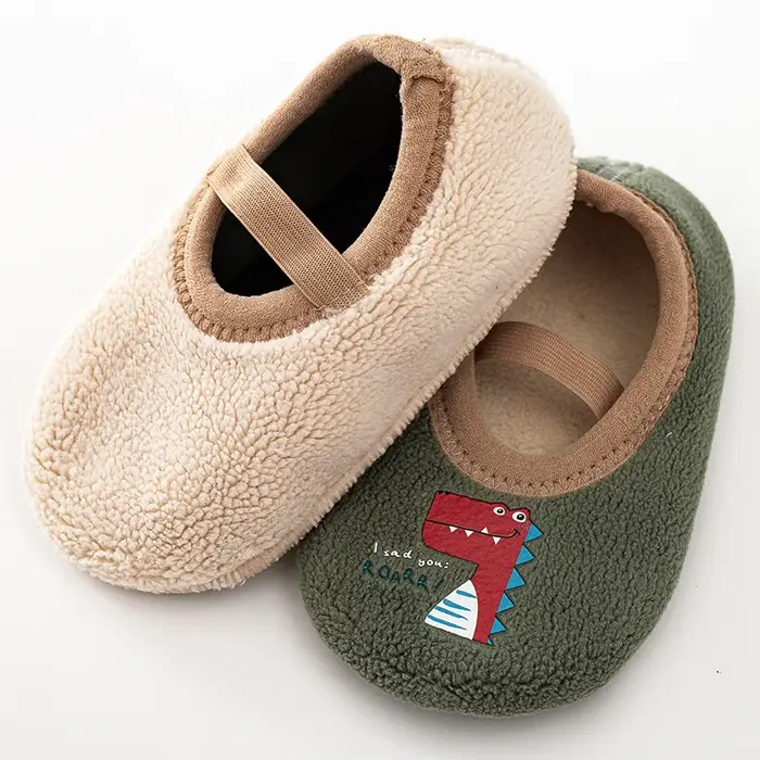 Chaussures antidérapantes pour nouveau-né garçon et fille, pantoufles d'hiver pour intérieur et exté