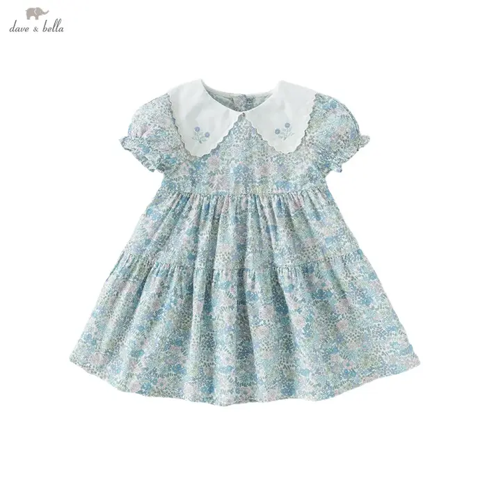 Dave Bella robe d'été pour enfants nouveau doux doux mignon filles bébé coton robe de princesse impr