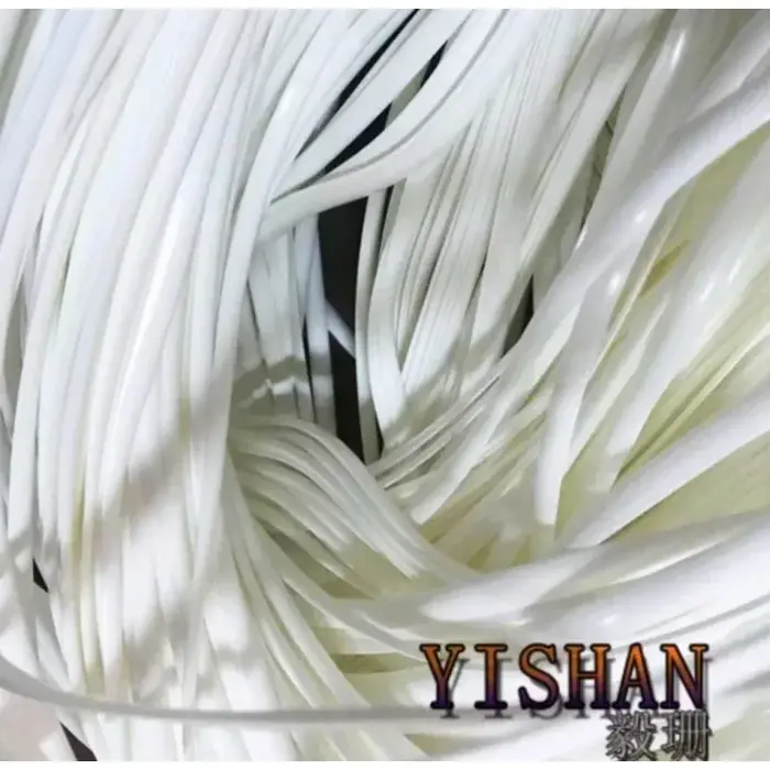 70 mètres (500g) largeur: 8mm blanc dégradé plat synthétique rotin matériel de tissage en plastique 