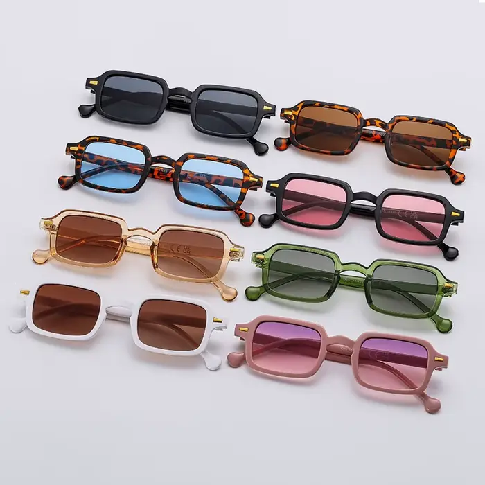 Mode luxueux Rectangle lunettes de soleil femmes ovale Vintage marque concepteur carré lunettes de s