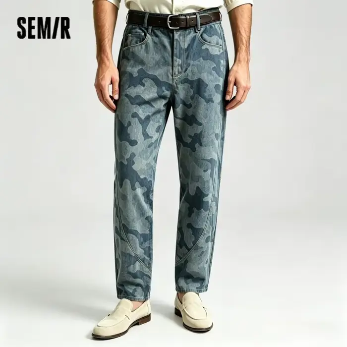 Jean Homme Semir Camouflage 2026 Imprimé Coupe 3D Ample Style Urbain Décontracté Quotidien Doux Confortable Tendance